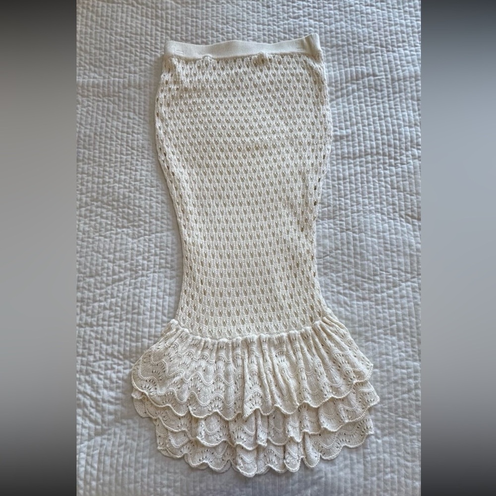 Beach Riot Polly Knit Skirt in Ivory Beige size M